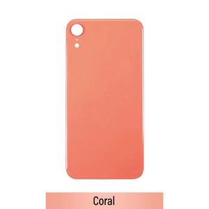 Rear Glass Replacement with Bigger Size Camera Hole Carving for iPhone XR (NO LOGO)-Coral