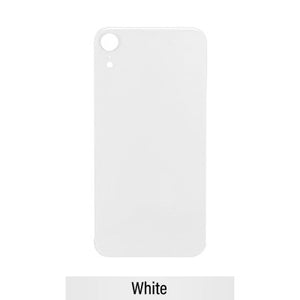 Rear Glass Replacement with Bigger Size Camera Hole Carving for iPhone XR (NO LOGO)-White