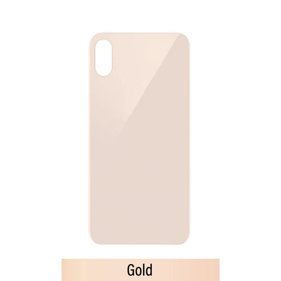 Rear Glass Replacement with Bigger Size Camera Hole Carving for iPhone XS (NO LOGO)-Gold